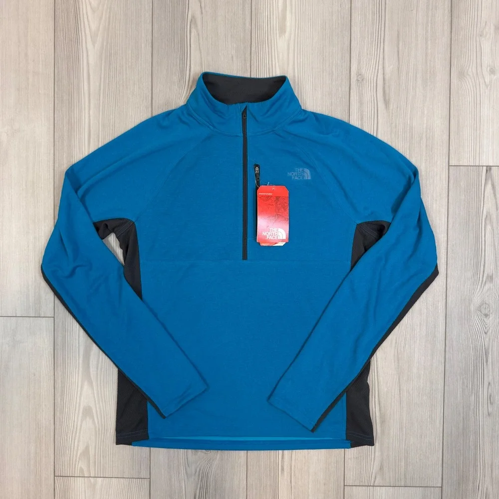The North Face Ambition 1/4 Zip Blue Mens Running Pullover NFOA2TLWZJ M
